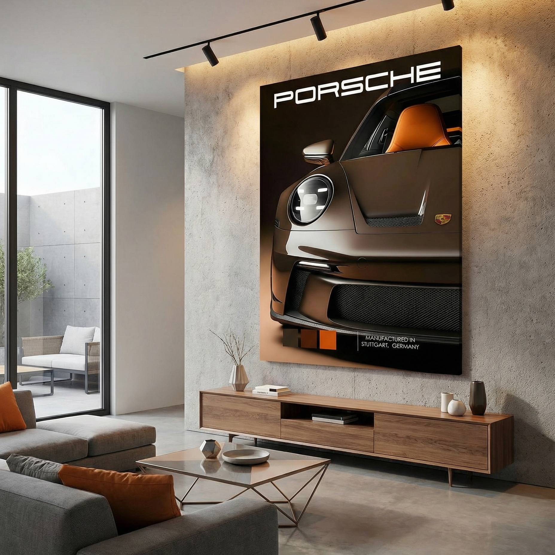 Brown Porsche Wall Art